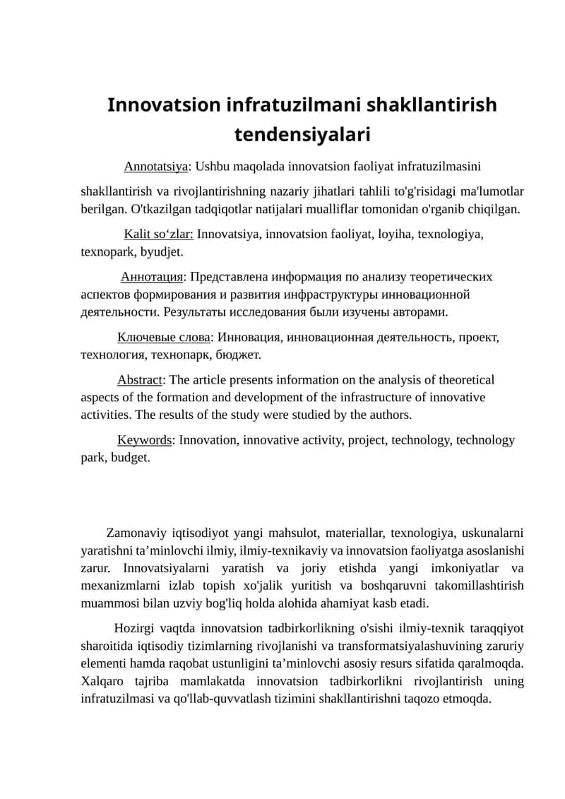 Zamonaviy iqtisodiyot yangi mahsulot, materiallar, texnologiya, uskunalarni yaratish 1