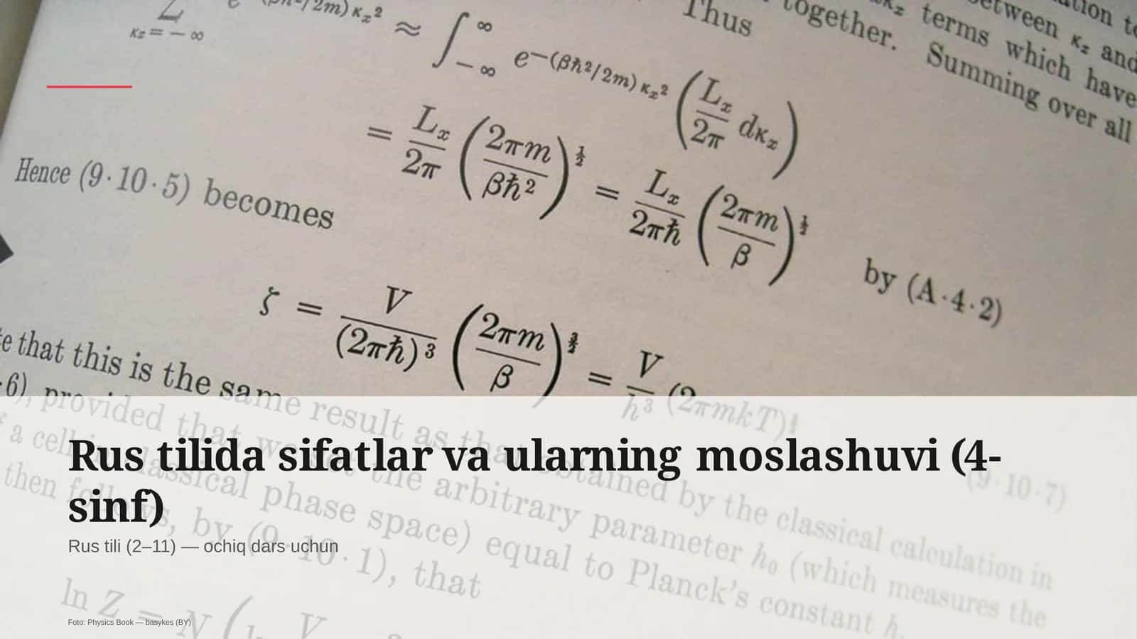 Rus tilida sifatlar va ularning moslashuvi (4-sinf) 1