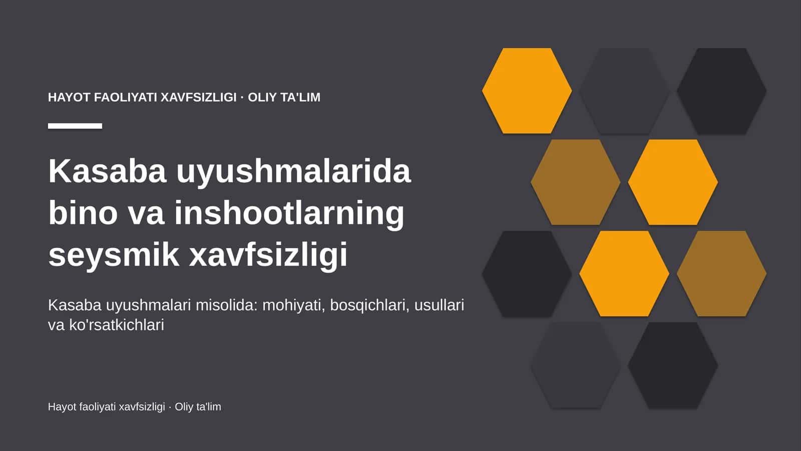Kasaba uyushmalarida bino va inshootlarning seysmik xavfsizligi 1