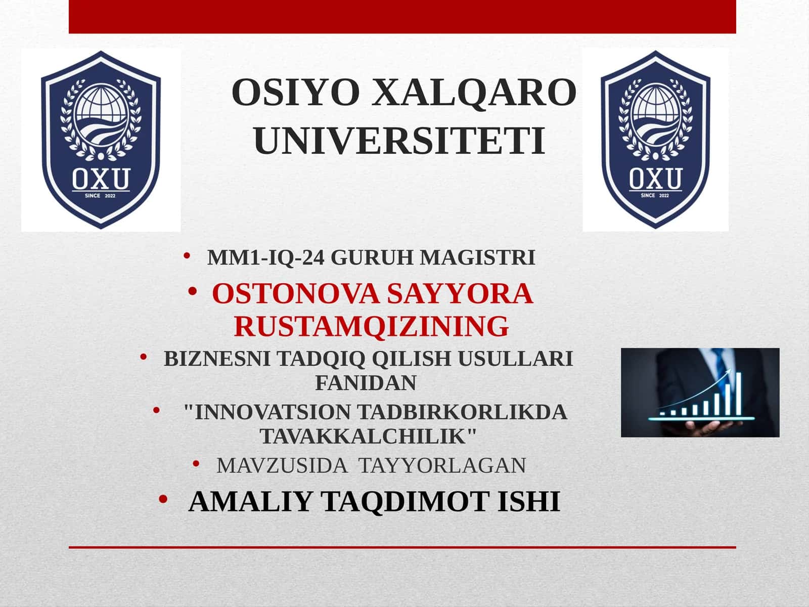 "INNOVATSION TADBIRKORLIKDA TAVAKKALCHILIK" 1