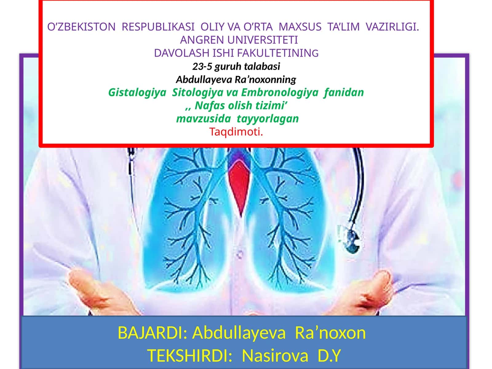 NAFAS OLISH TIZIMI TARAQQIYOTI 1