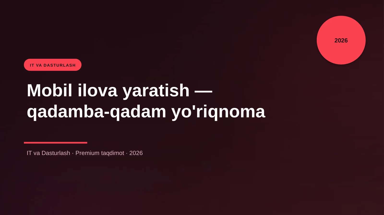Mobil ilova yaratish — qadamba-qadam yo'riqnoma 1