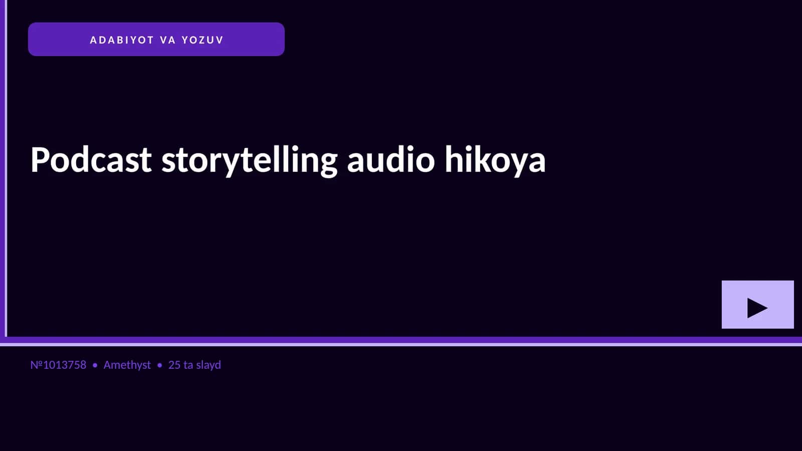 Podcast storytelling audio hikoya 1