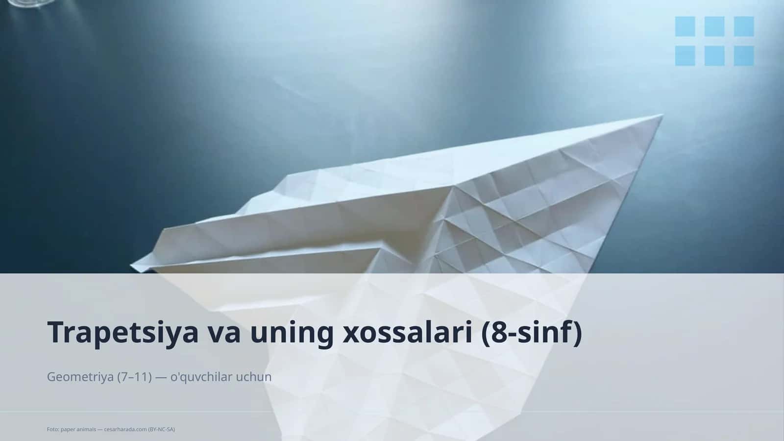 Trapetsiya va uning xossalari (8-sinf) 1