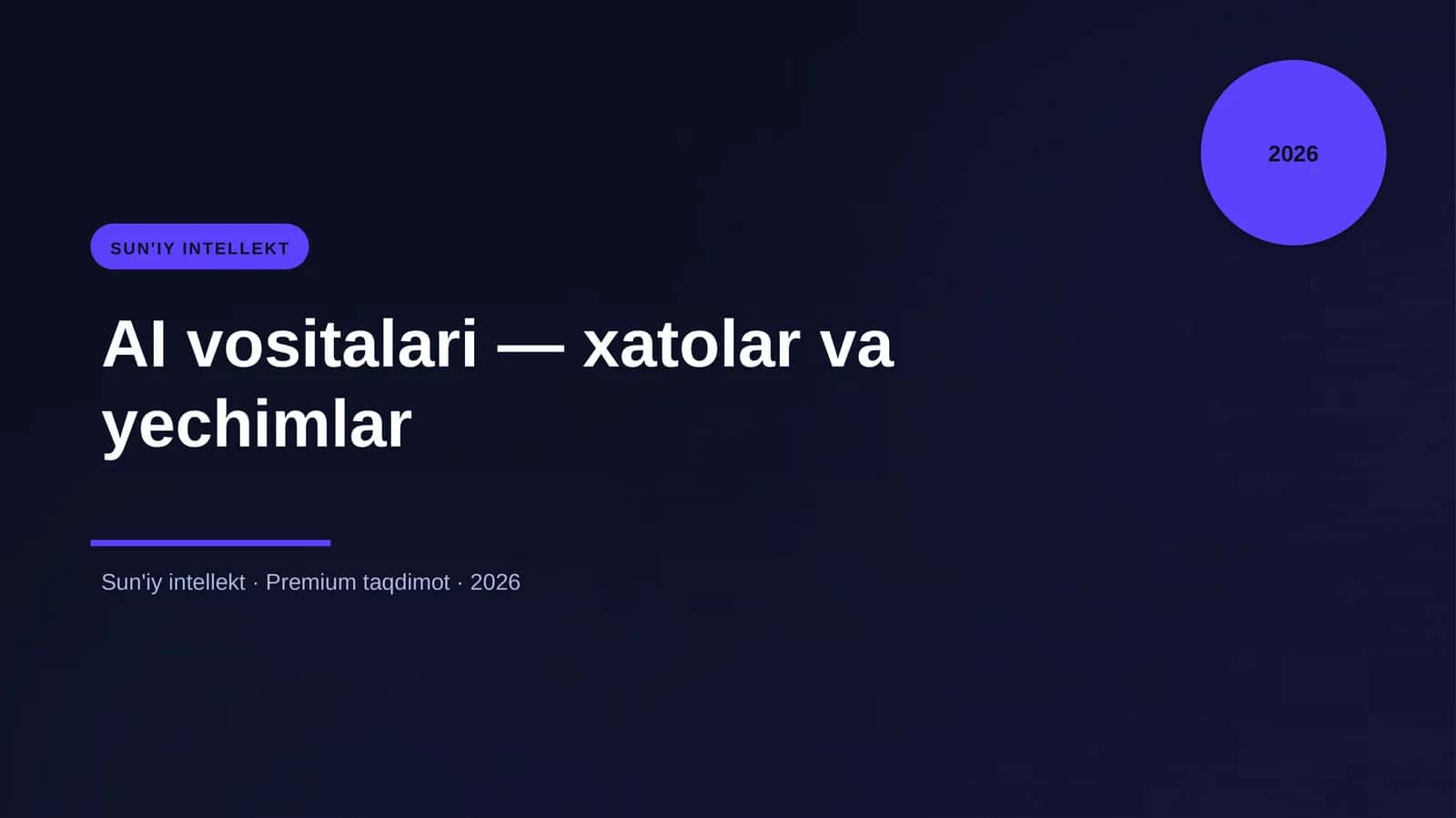 AI vositalari — xatolar va yechimlar 1
