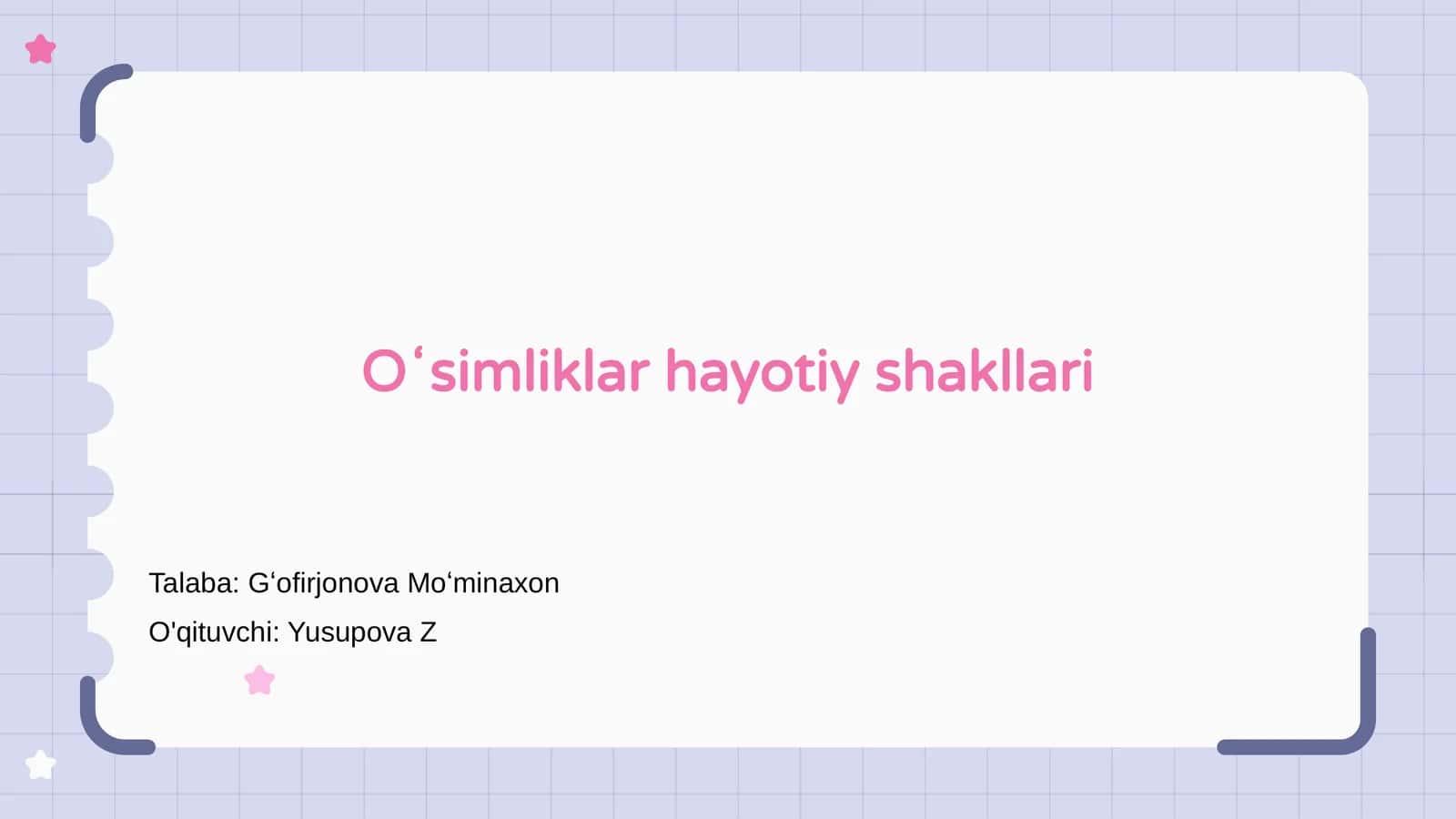 Oʻsimliklar hayotiy shakllari 1