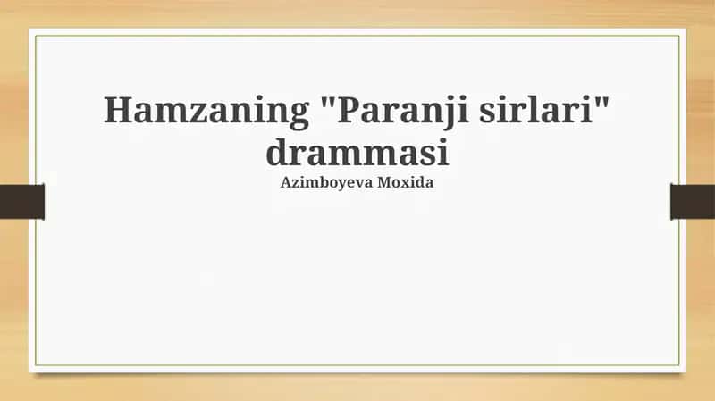 "Paranji sirlari" drammasi 1