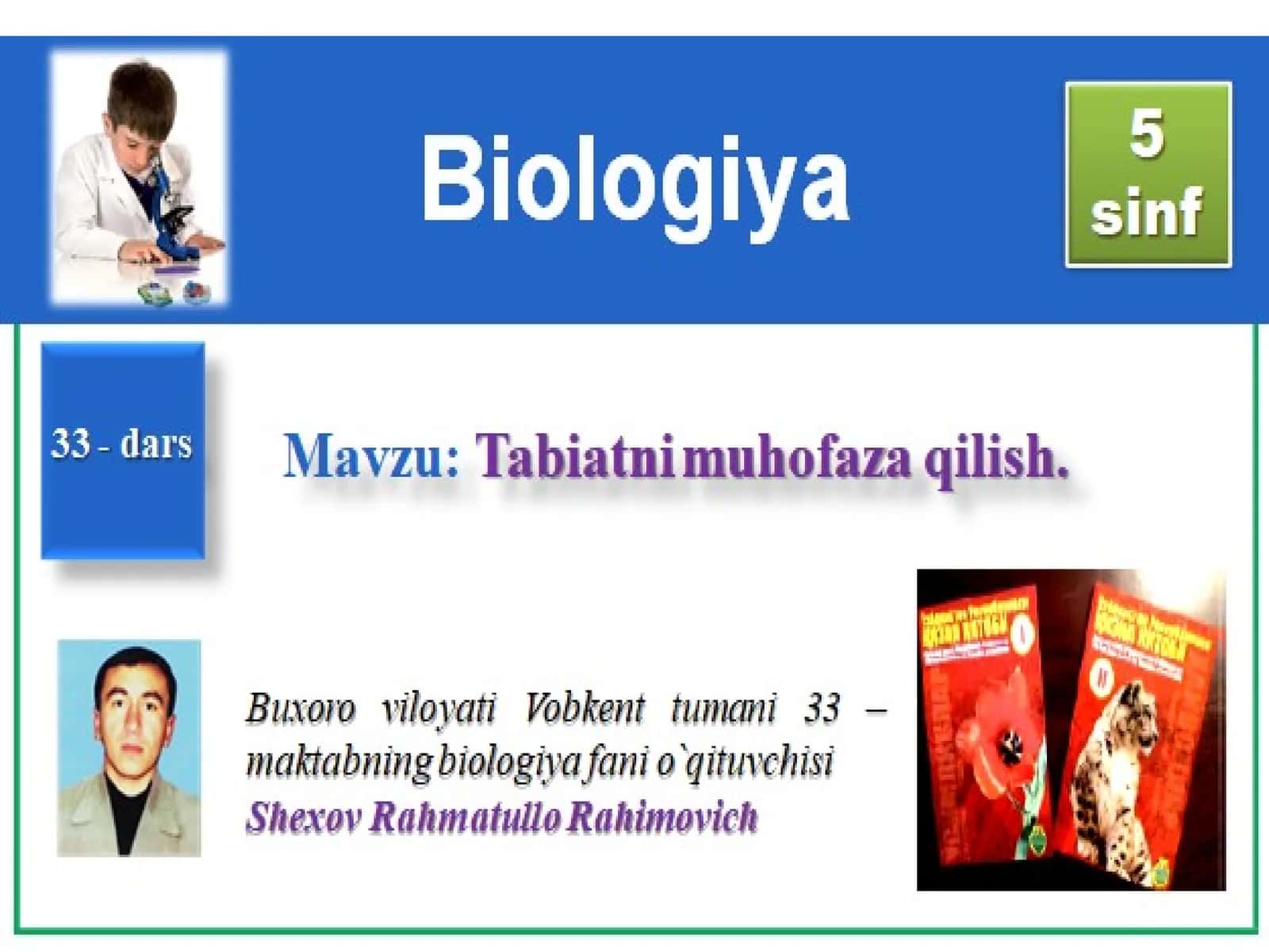 Ekologik muammolar va muhofaza qilinadigan hududlar 1