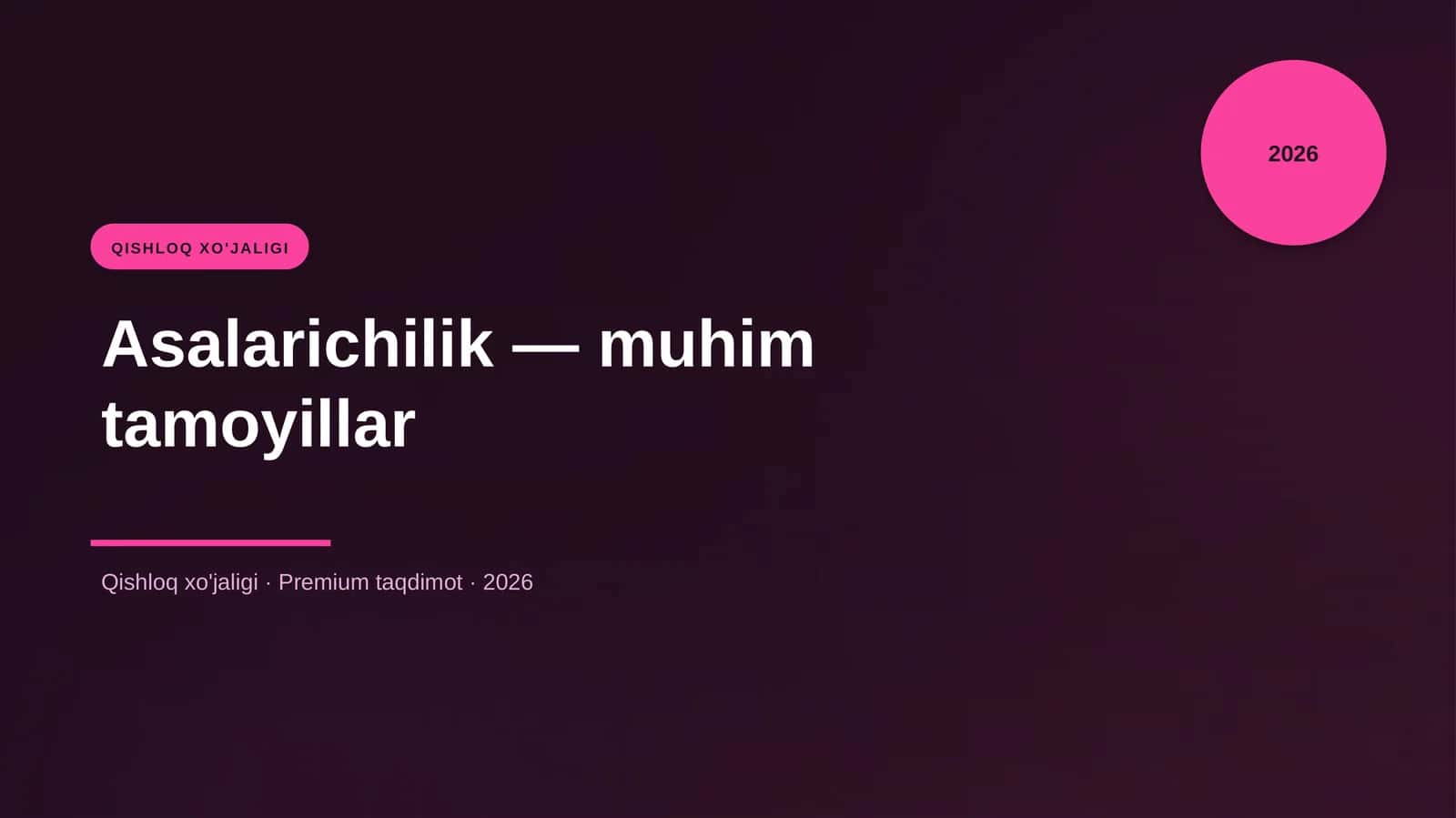 Asalarichilik — muhim tamoyillar 1
