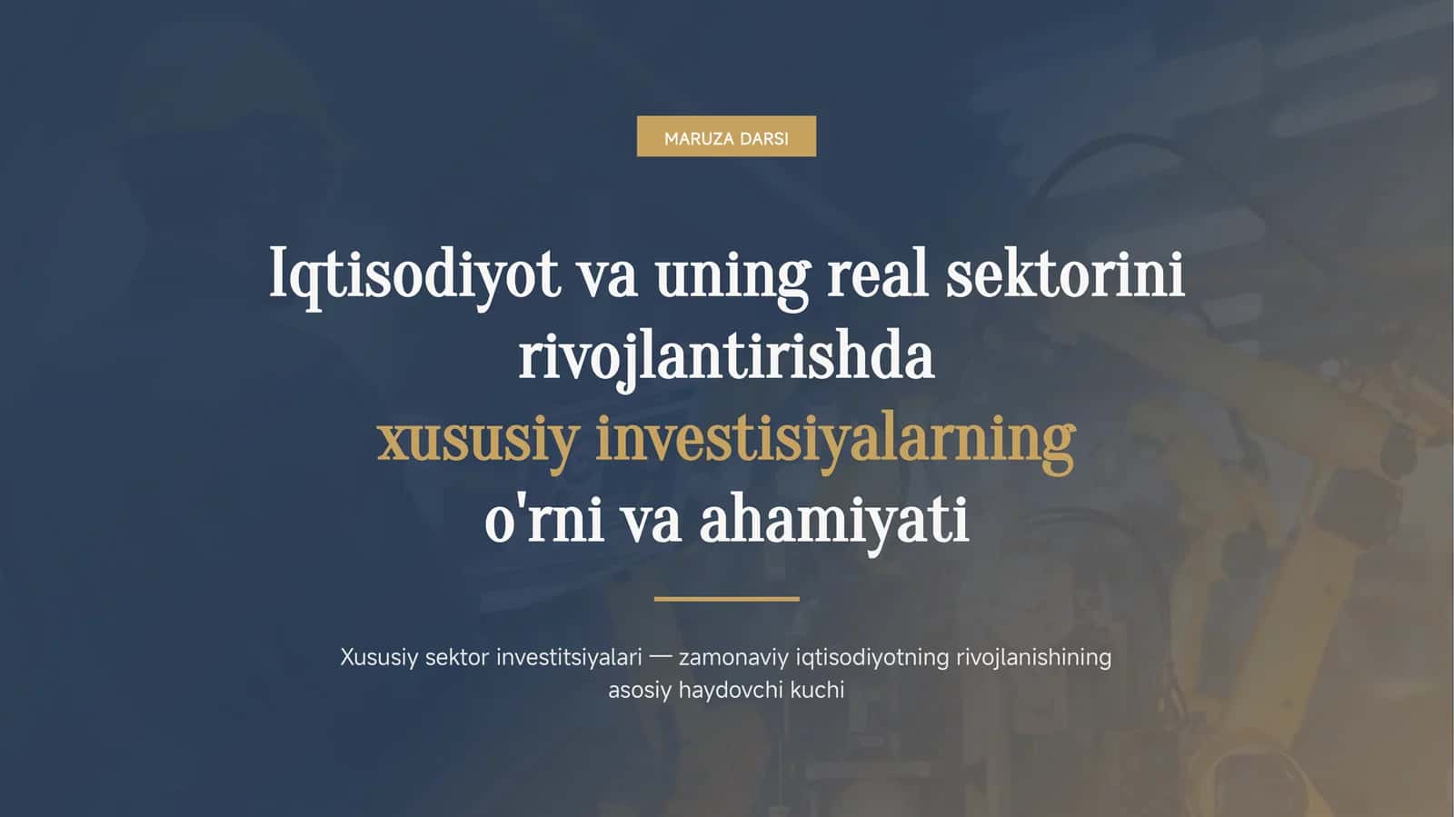 Investitsiya va real sektor 1