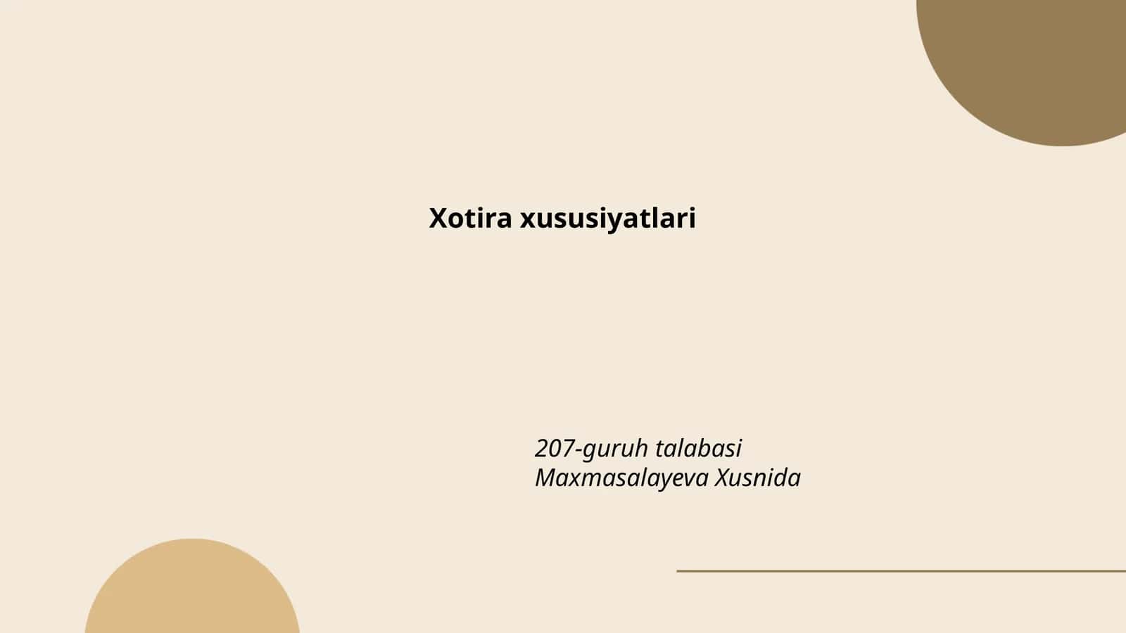 Xotira xususiyatlari 1