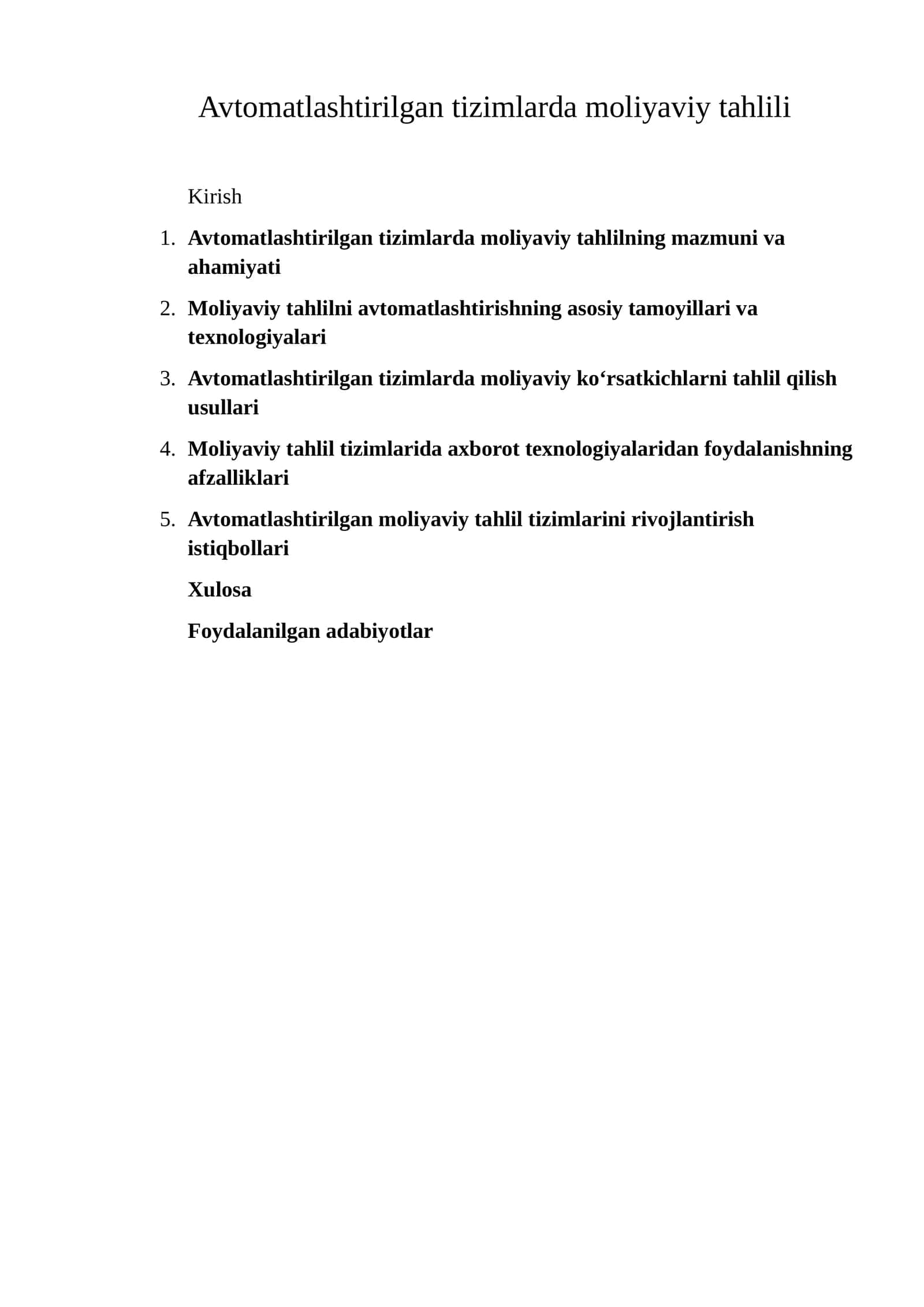 Moliyaviy tahlil va avtomatlashtirilgan tizimlar 1