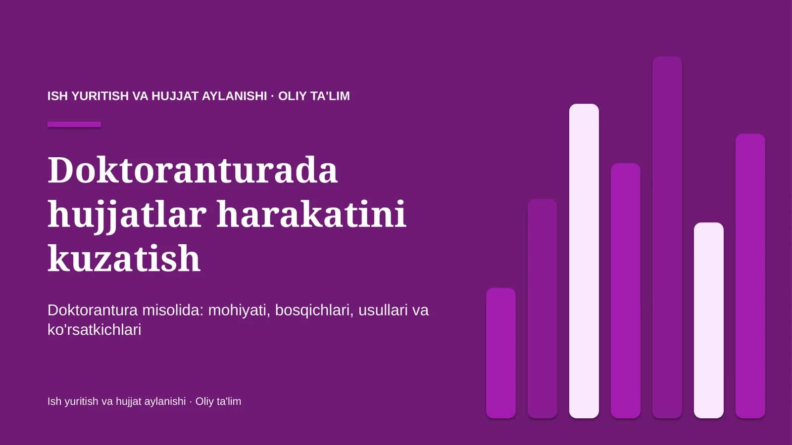 Ish yuritish va hujjat aylanishi · Oliy ta'lim 1