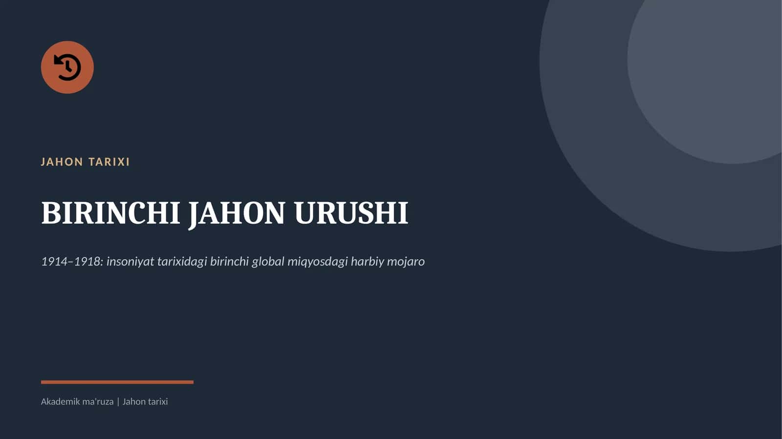 BIRINCHI JAHON URUSHI 1
