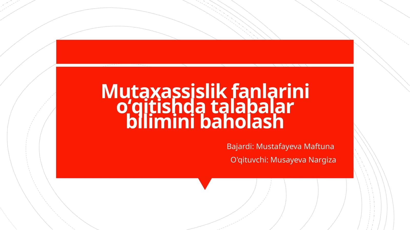 Mutaxassislik fanlari 1