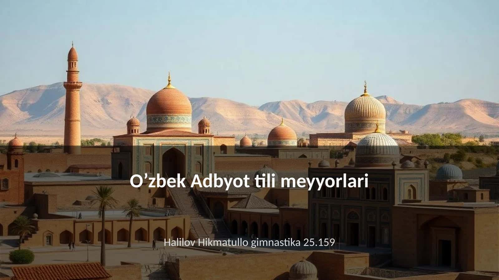 O'zbek Adbyot tili meyyorlari 1