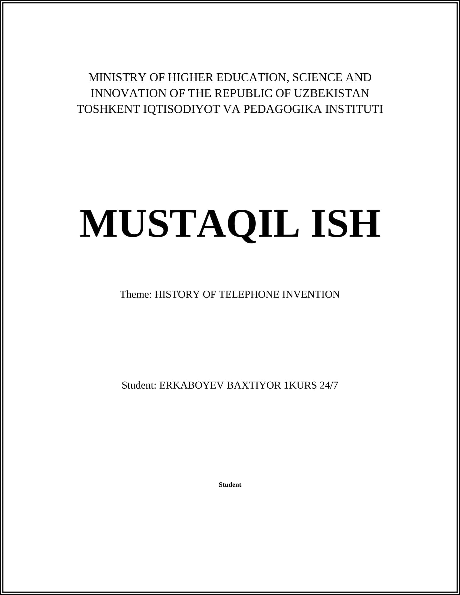 HISTORY OF TELEPHONE INVENTION 1