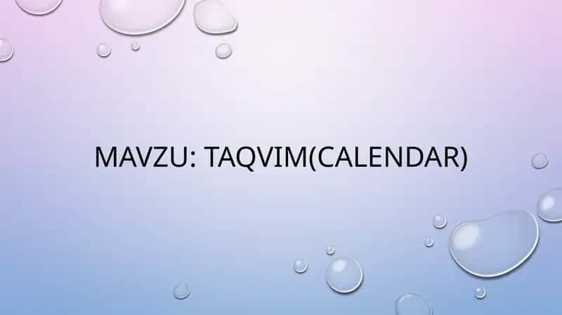 TAQVIM(CALENDAR) 1