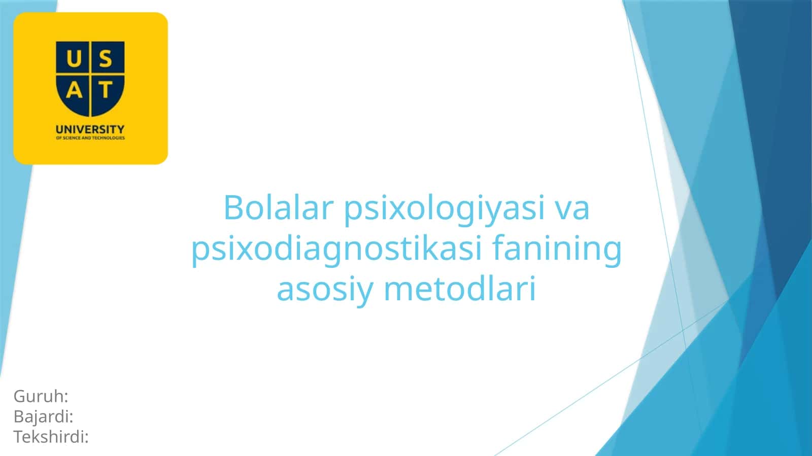 Bolalar psixologiyasi va psixodiagnostikasi fanining asosiy metodlari 1