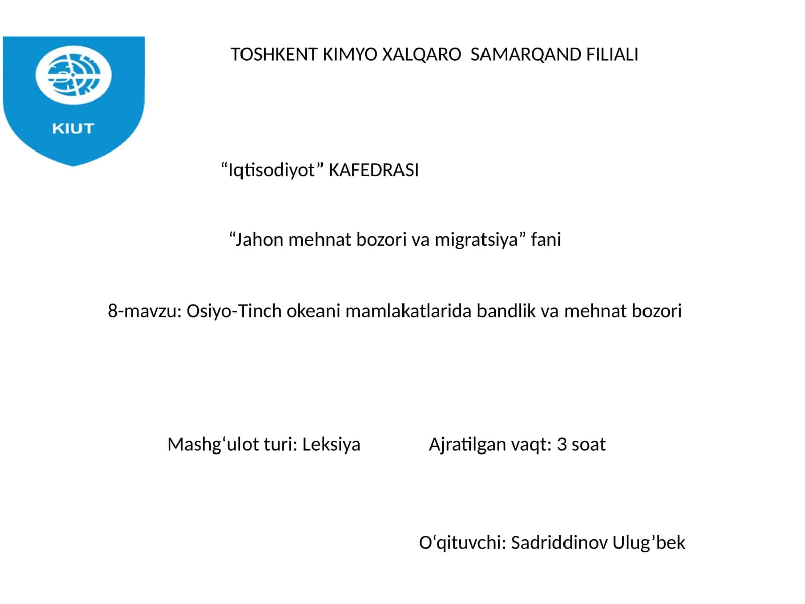 Osiyo-Tinch okeani mamlakatlarida bandlik va mehnat bozori 1