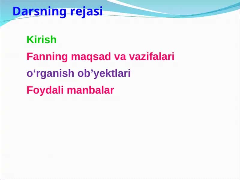 Organik materiallar kimyosi fanining maqsadi 1