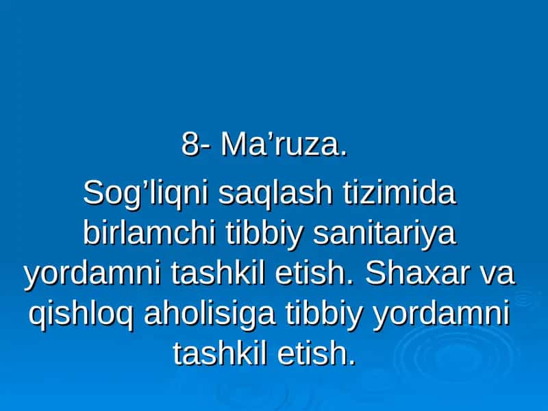 Salomatlikni muhofazalash 1