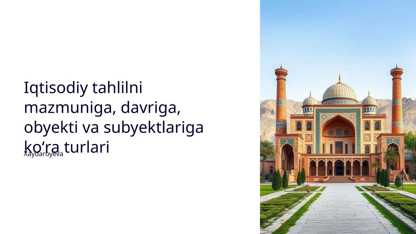 Iqtisodiy tahlilni mazmuniga, davriga, obyekti va subyektlariga koʻra turlari 1