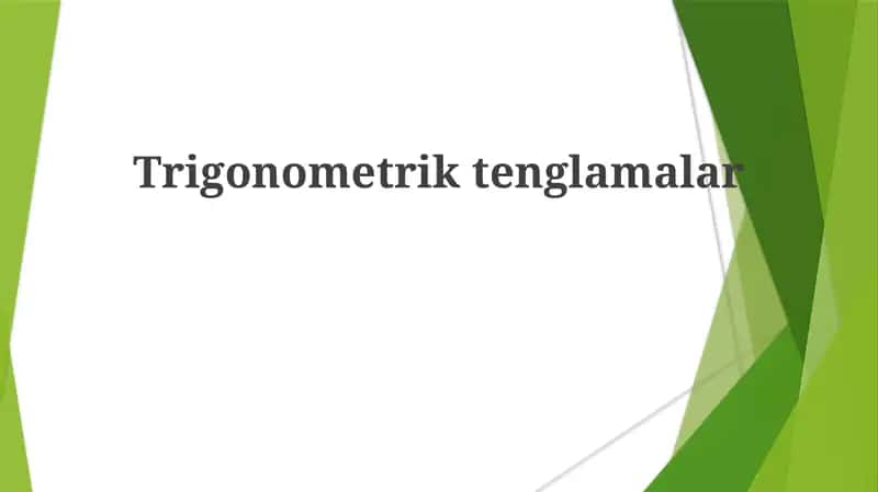 Trigonometriktenglamalar 1