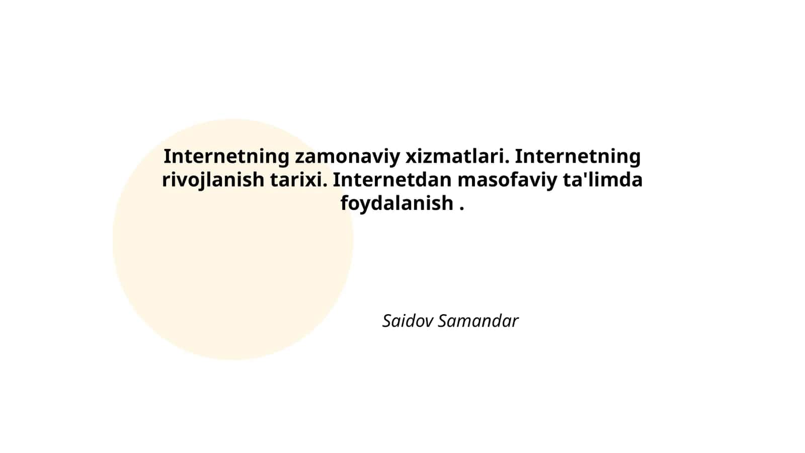 Internetning zamonaviy xizmatlari 1