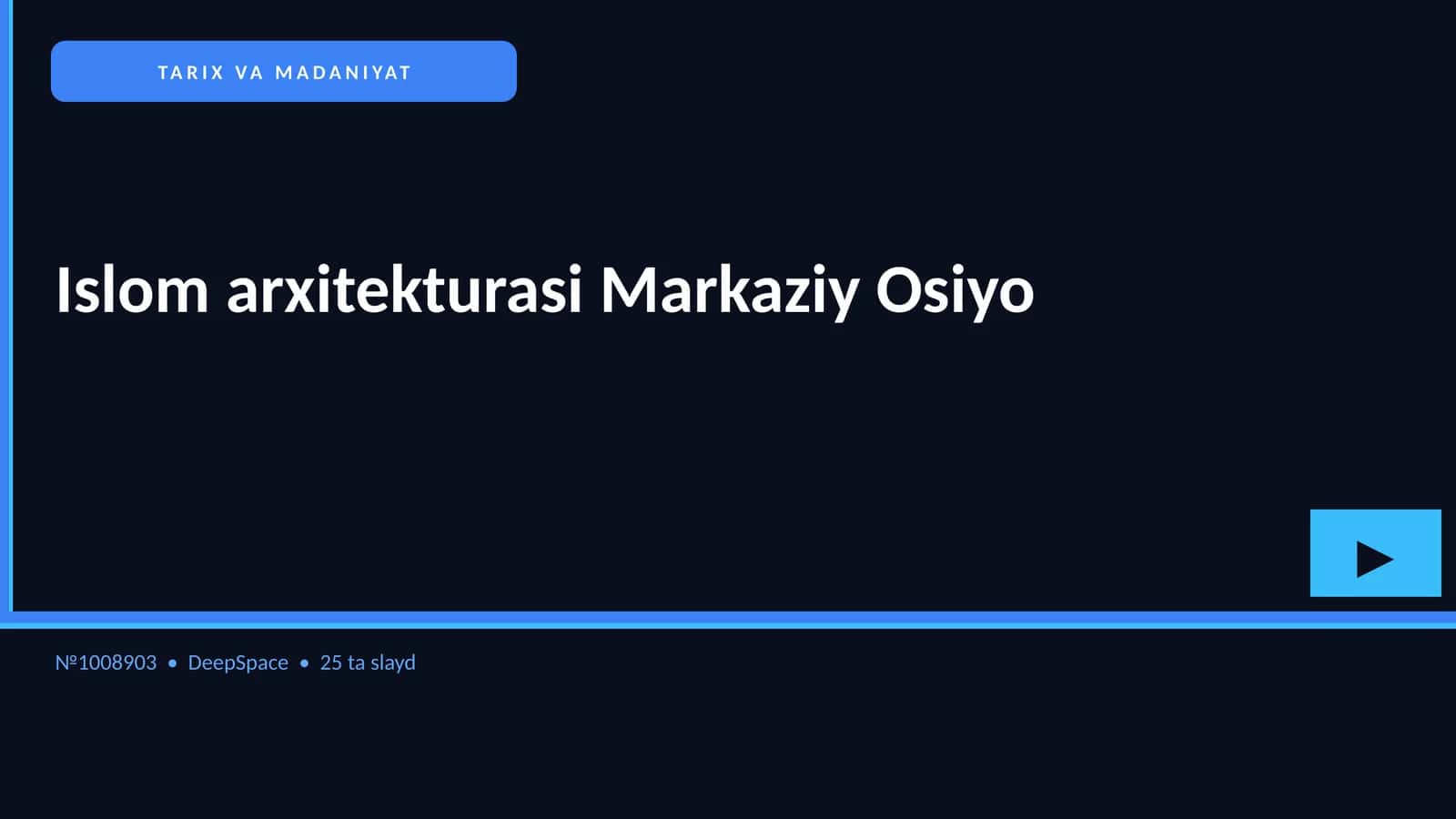 Islom arxitekturasi Markaziy Osiyo 1