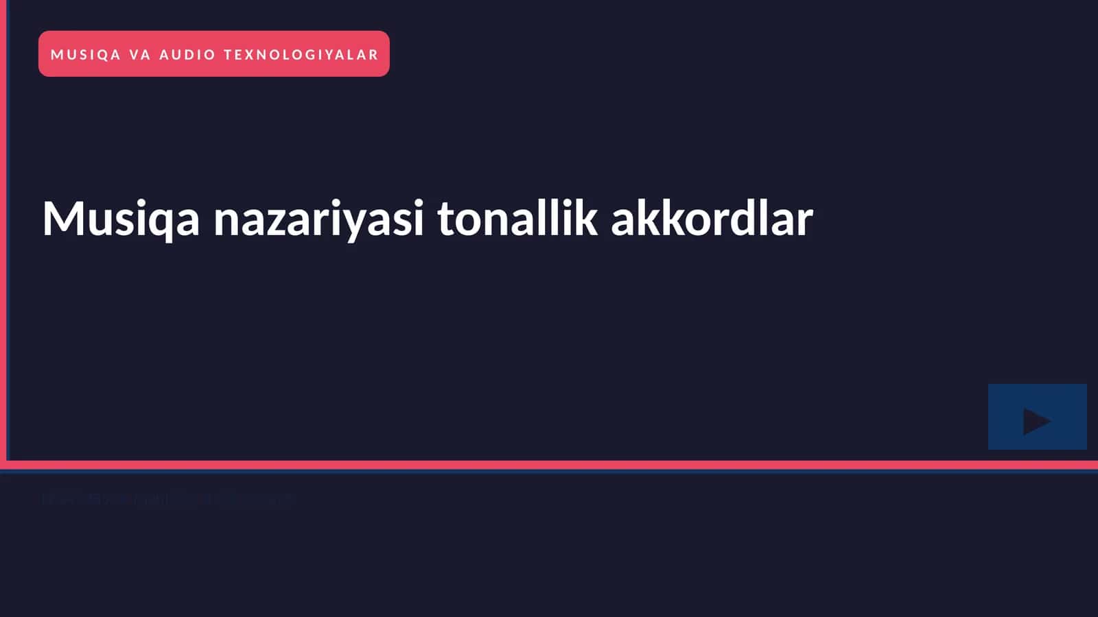 Musiqa nazariyasi tonallik akkordlar 1