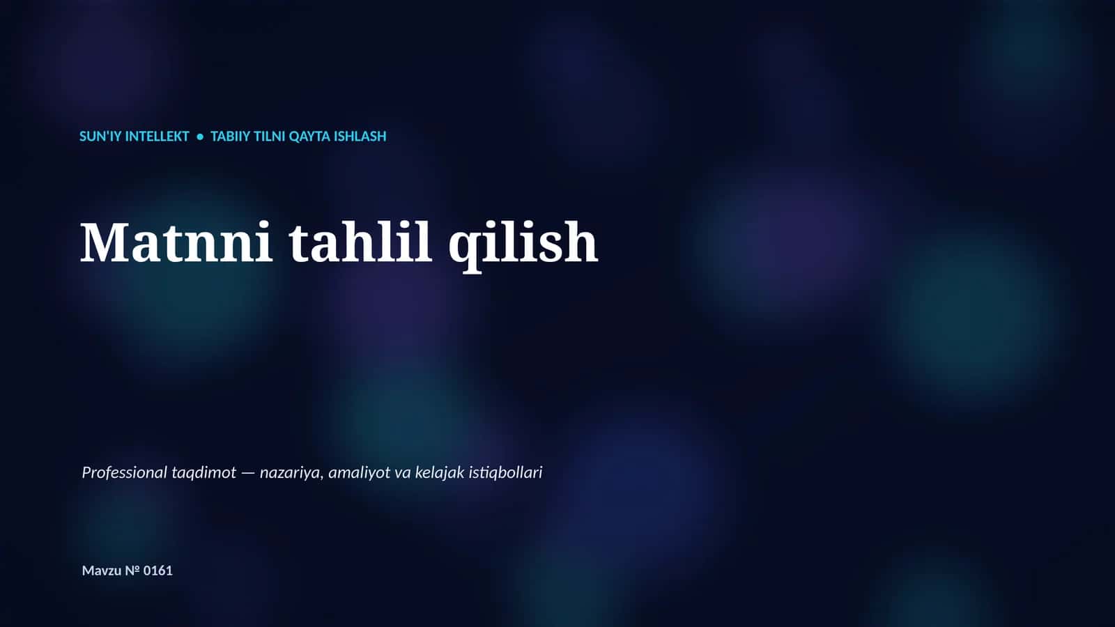 Tabiiy tilni qayta ishlash 1