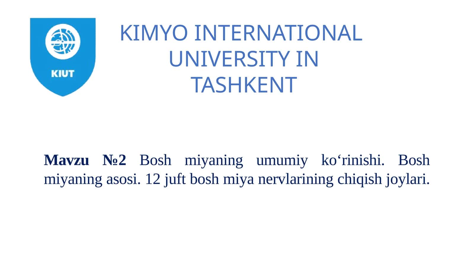 Boshmiyaning umumiy ko‘rinishi. Boshmiyaning asosi. 12 juft bosh miyanerlarining chiqish joylari 1