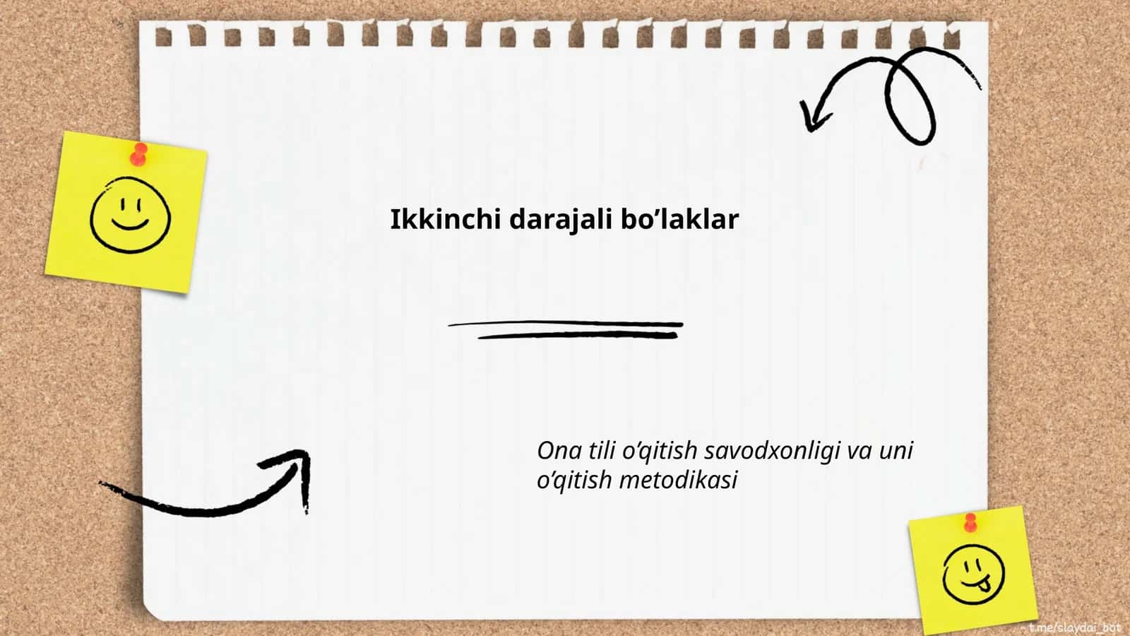 Ikkinchi darajali bo’laklar 1