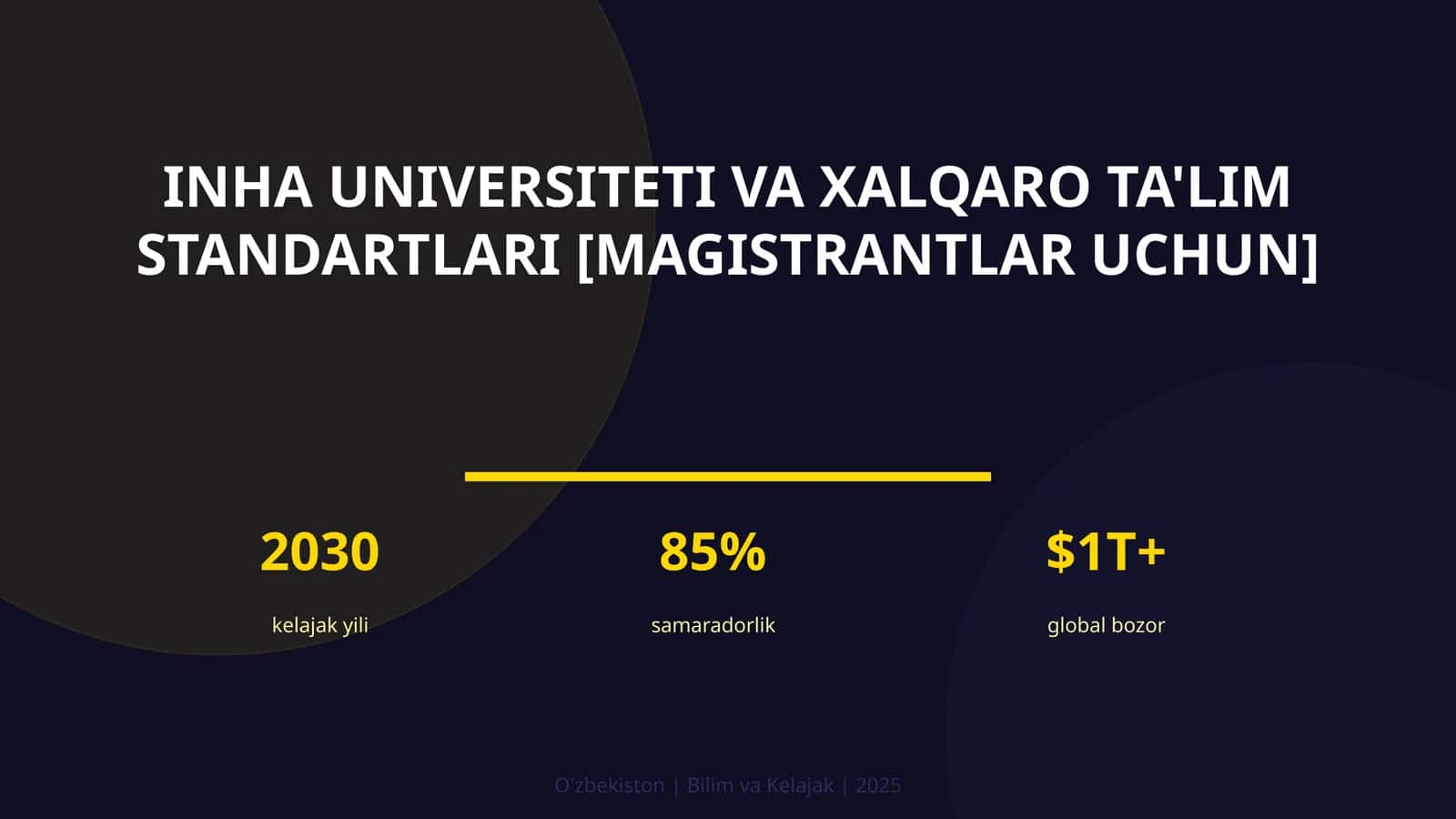 INHA universiteti va xalqaro ta'lim standartlari [magistrantlar uchun] 1