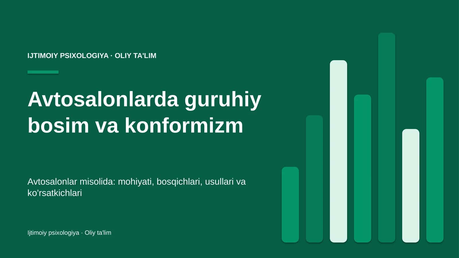 IJTIMOIY PSIXOLOGIYA · OLIY TA'LIM 1