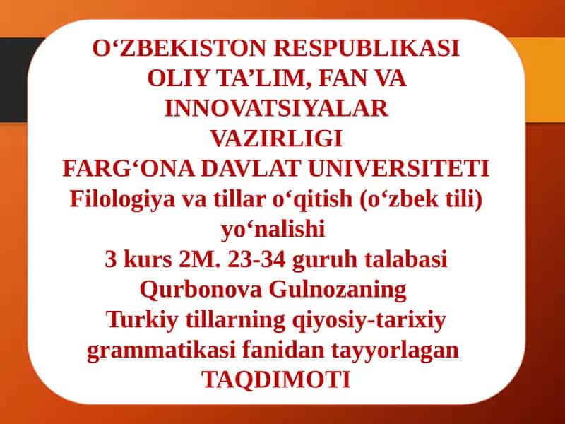 Turkiy tillar va mo‘g’ul,xitoy,arab,fors ,tojik tillari 1