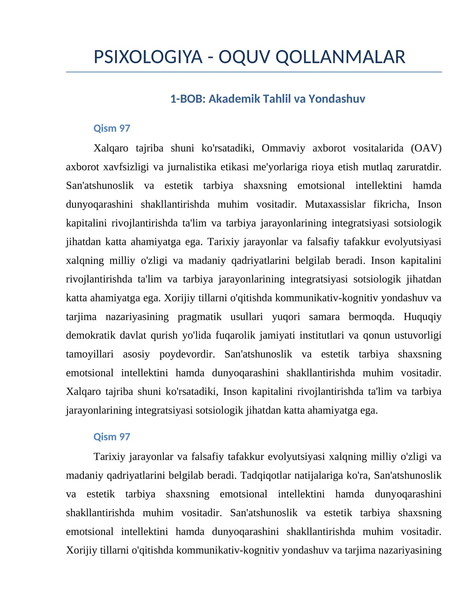 PSIXOLOGIYA - OQUV QOLLANMALAR 1