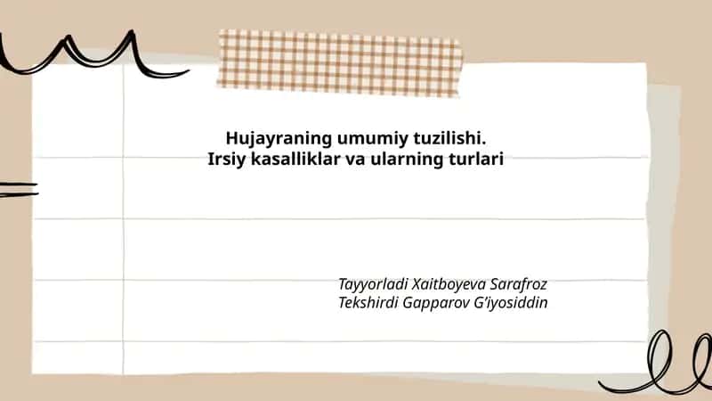 Hujayraning umumiy tuzilishi 1