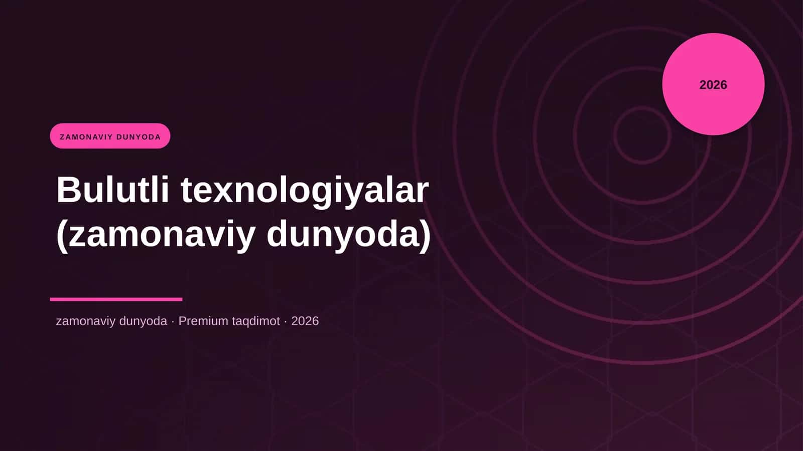 Bulutli texnologiyalar (zamonaviy dunyoda) 1