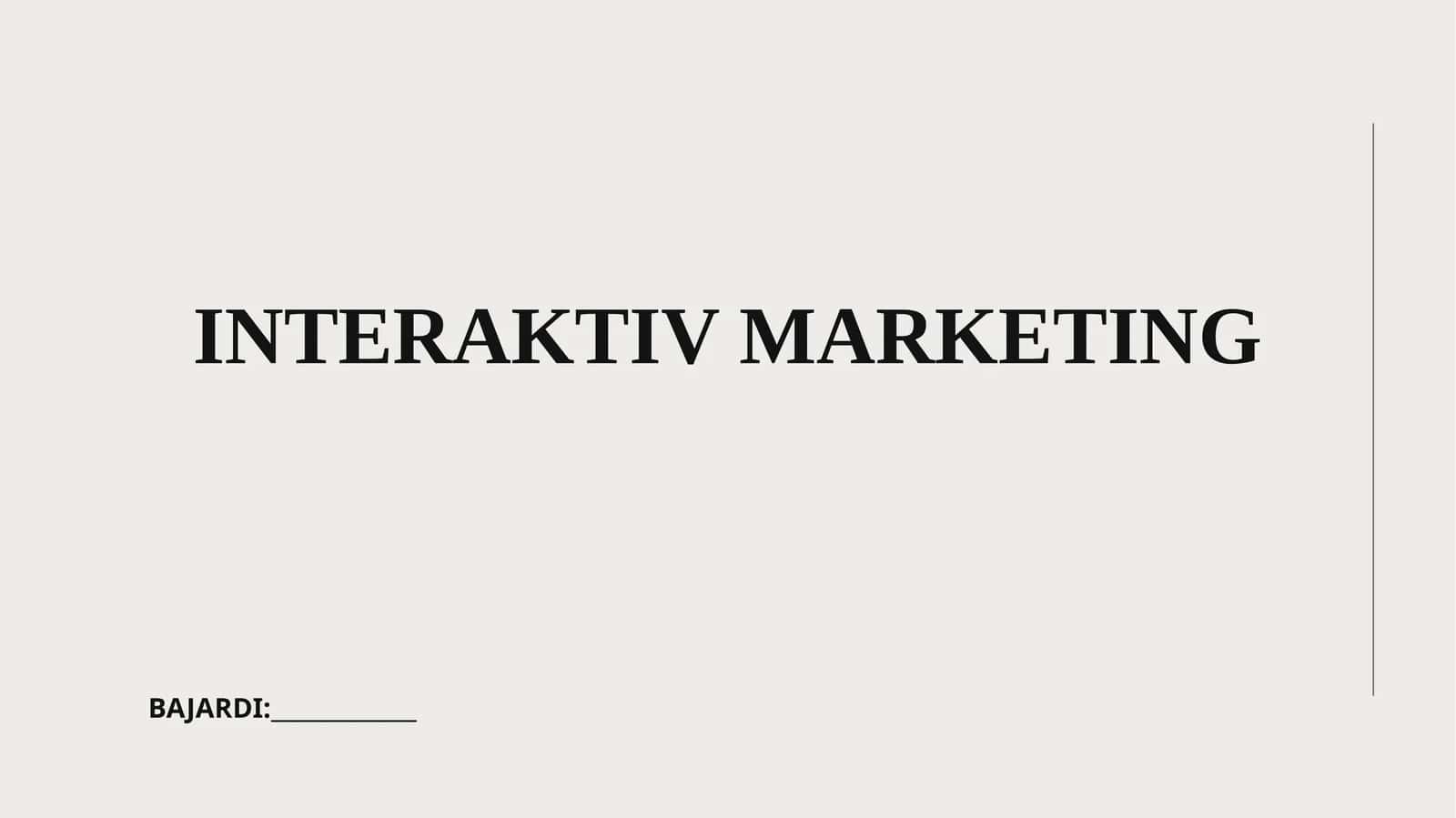 INTERAKTIV MARKETING 1