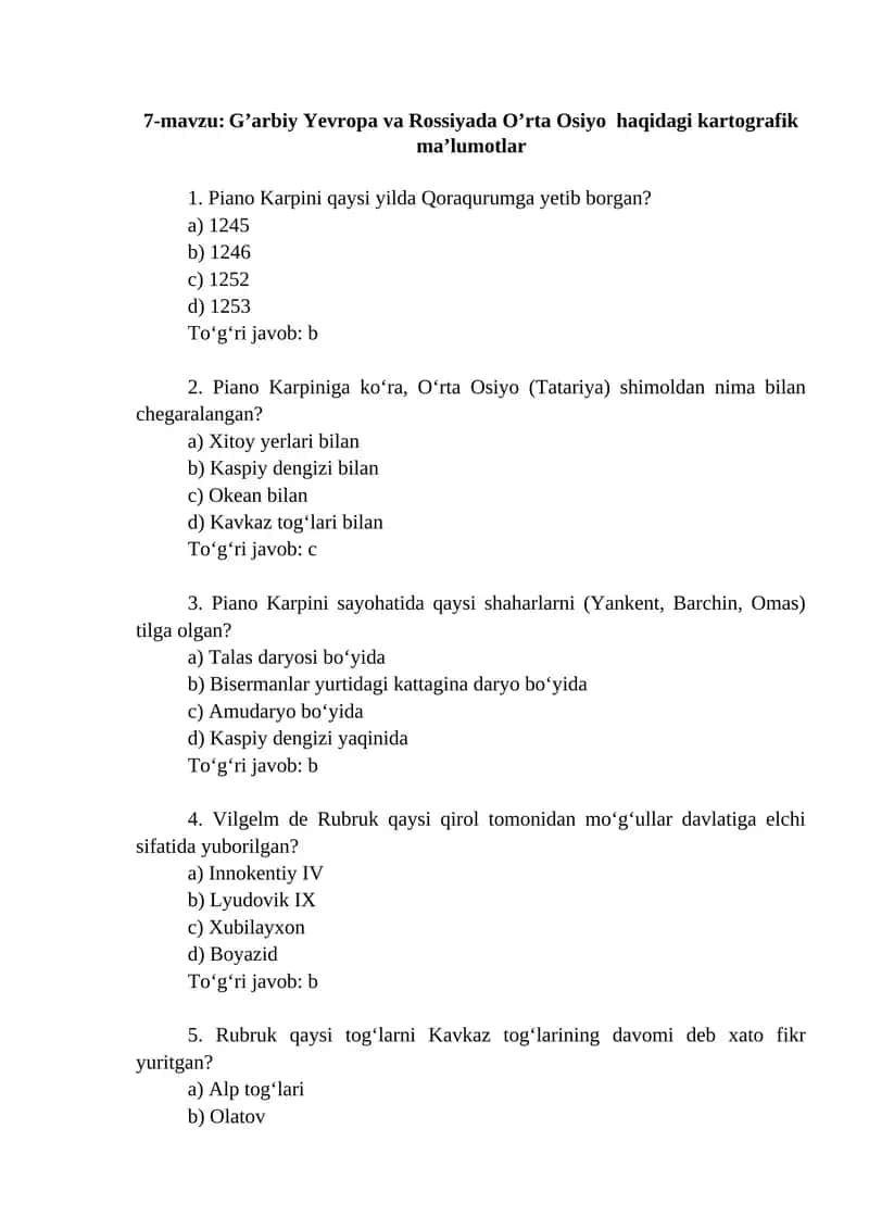 Kartografik ma’lumotlar 1