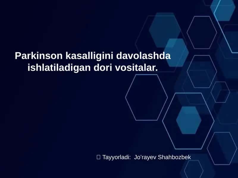 Parkinson kasalligi davolash 1