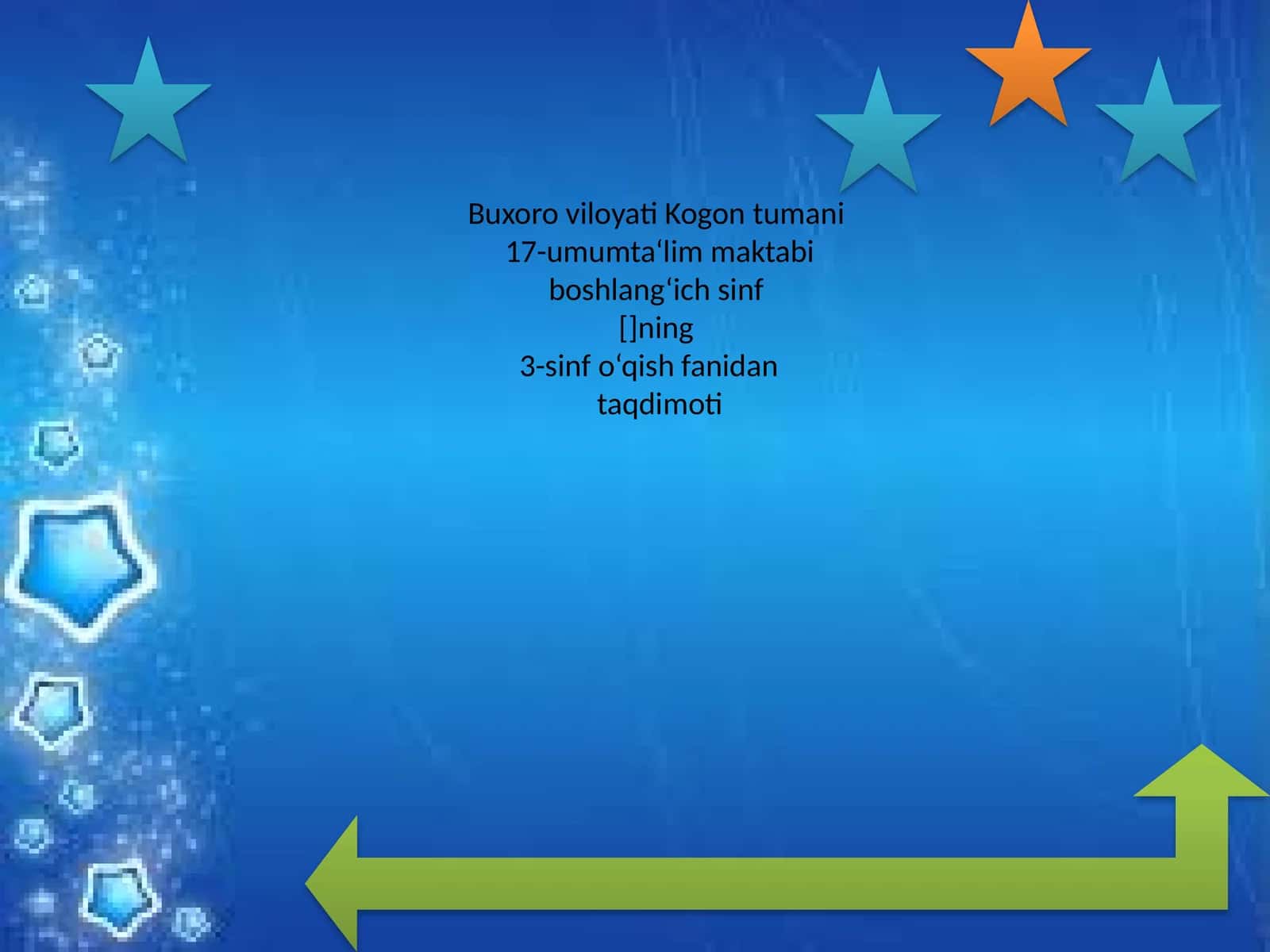3-sinf o‘qish fanidan taqdimoti 1