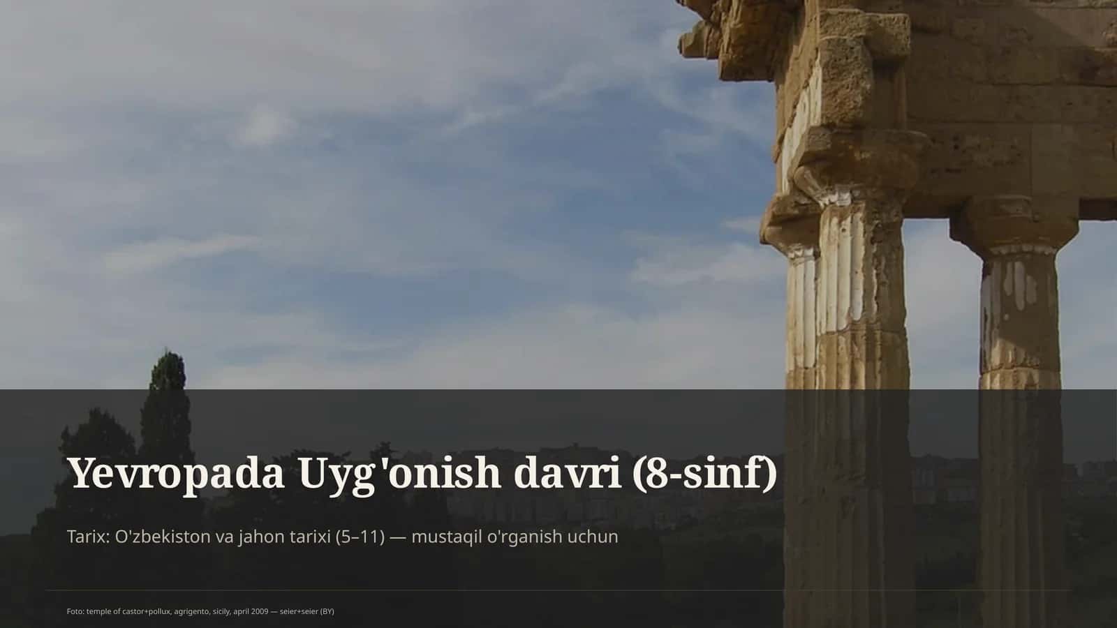 Yevropada Uyg'onish davri (8-sinf) 1