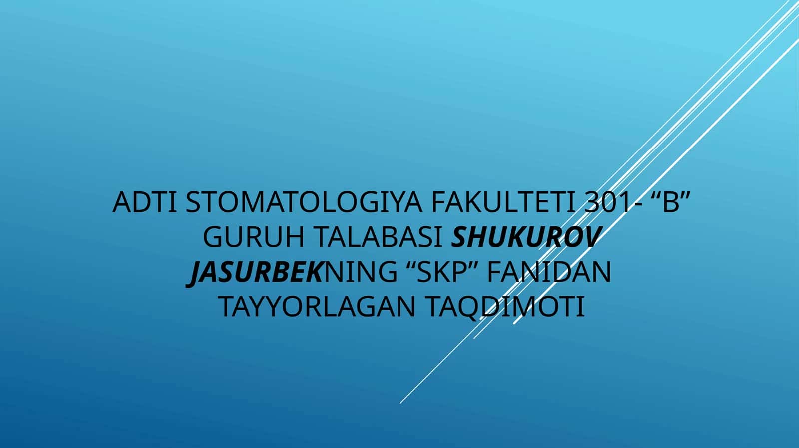 Bolalar va o'smirlarda stomatologik kasalliklar profilaktikasini o'tkazishning o'ziga xos xususiyatlari. Homilador ayollarda stomatologik kasalliklar profilaktikasi 1