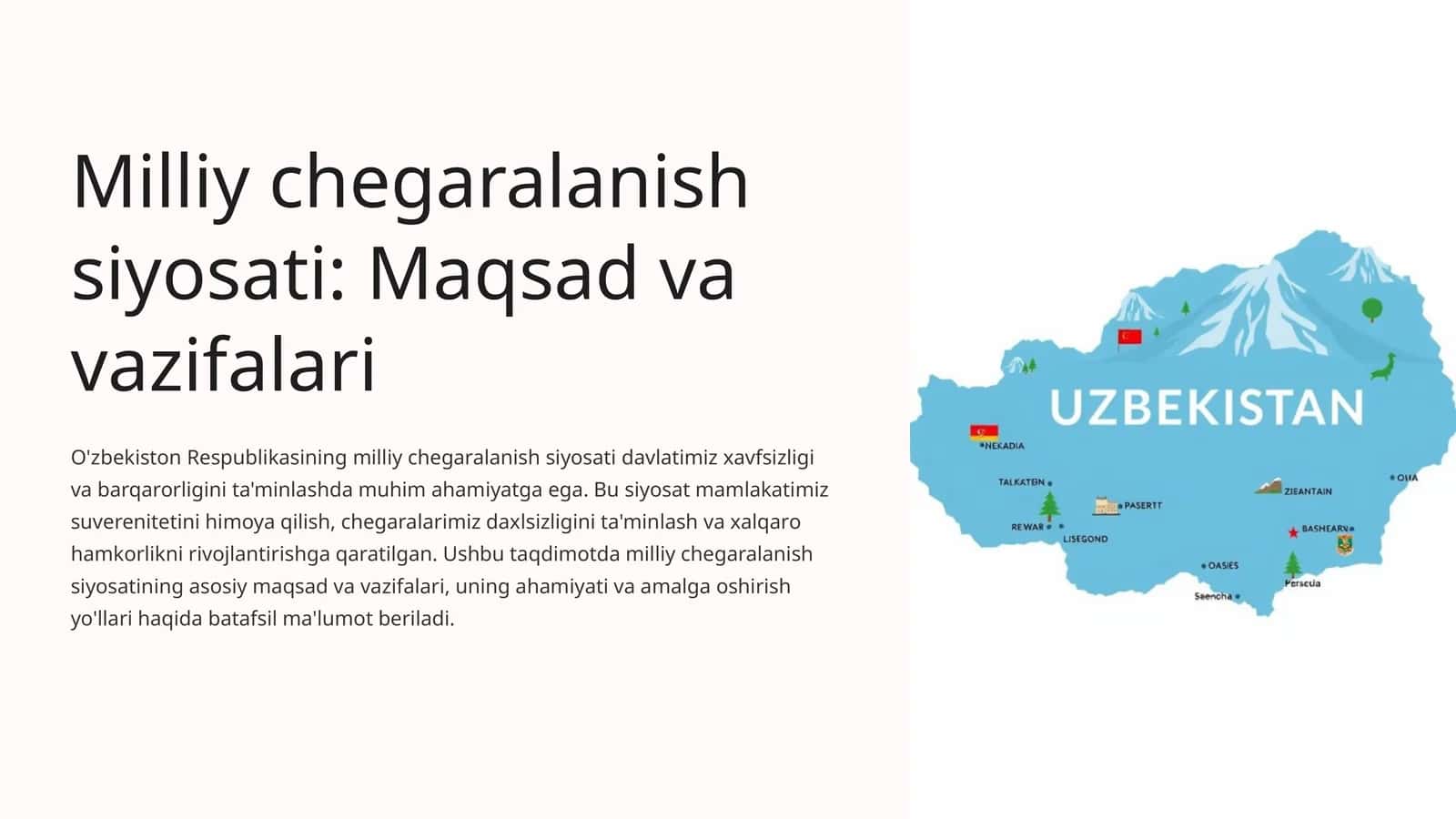 Milliy chegaralanish siyosati: Maqsad va vazifalari 1