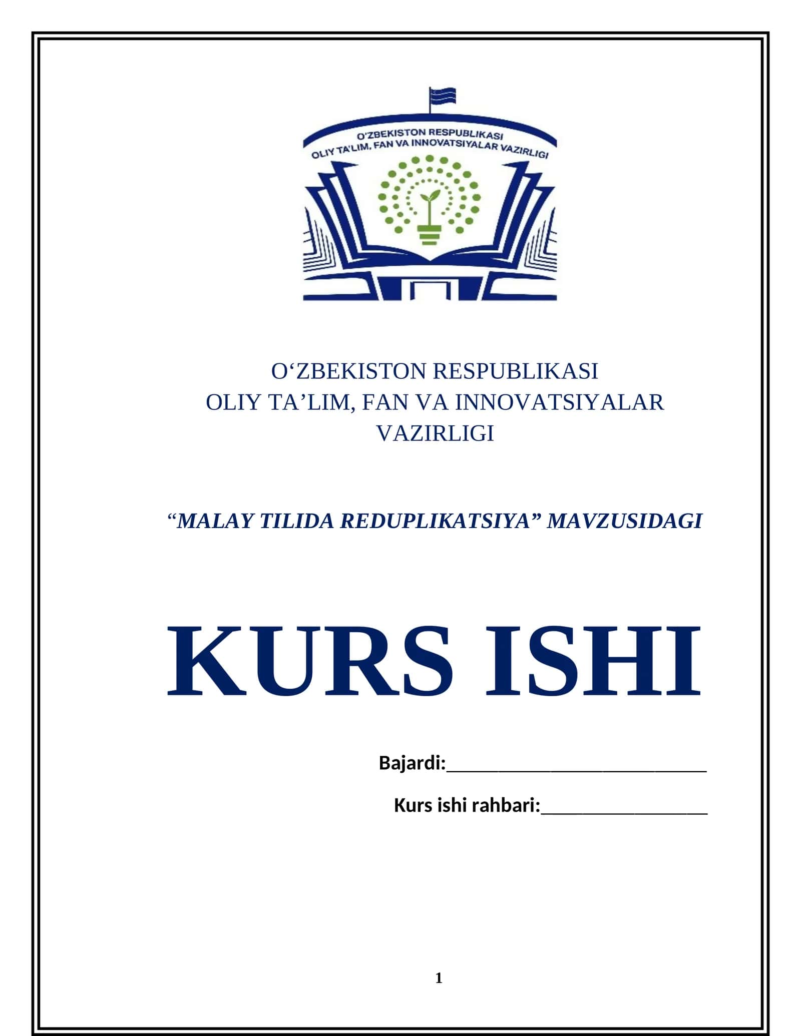 MALAY TILIDA REDUPLIKATSIYA 1