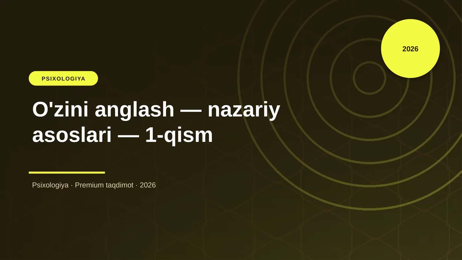 O'zini anglash — nazariy asoslari — 1-qism 1