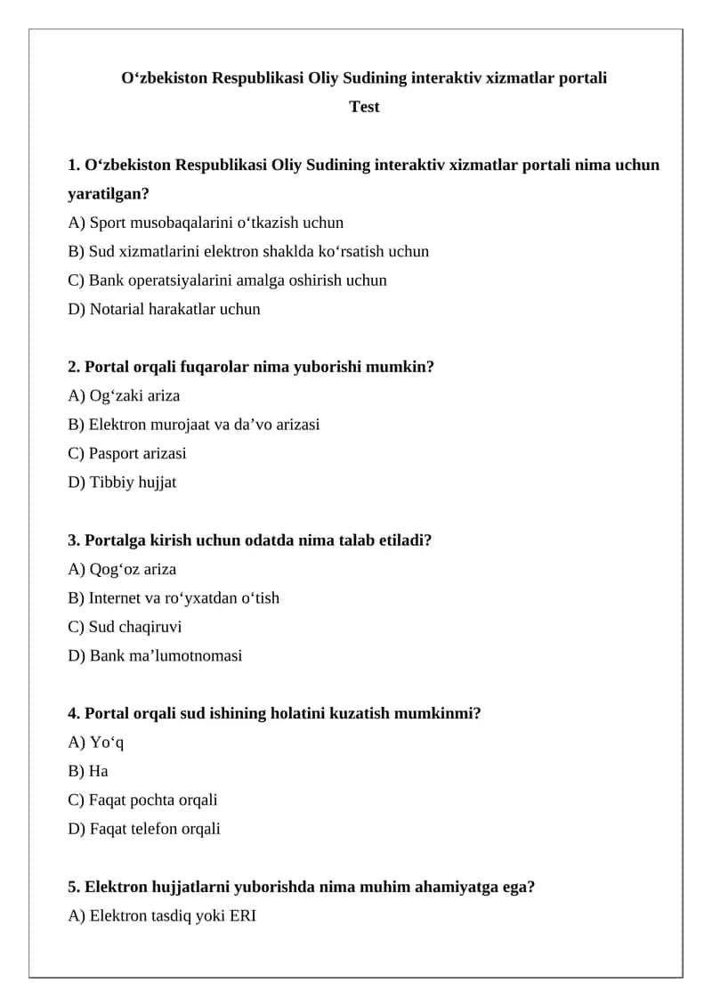 O‘zbekiston Respublikasi Oliy Sudining interaktiv xizmatlar portali 1